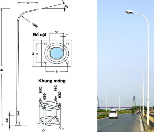 Top 3 cột đèn đường được